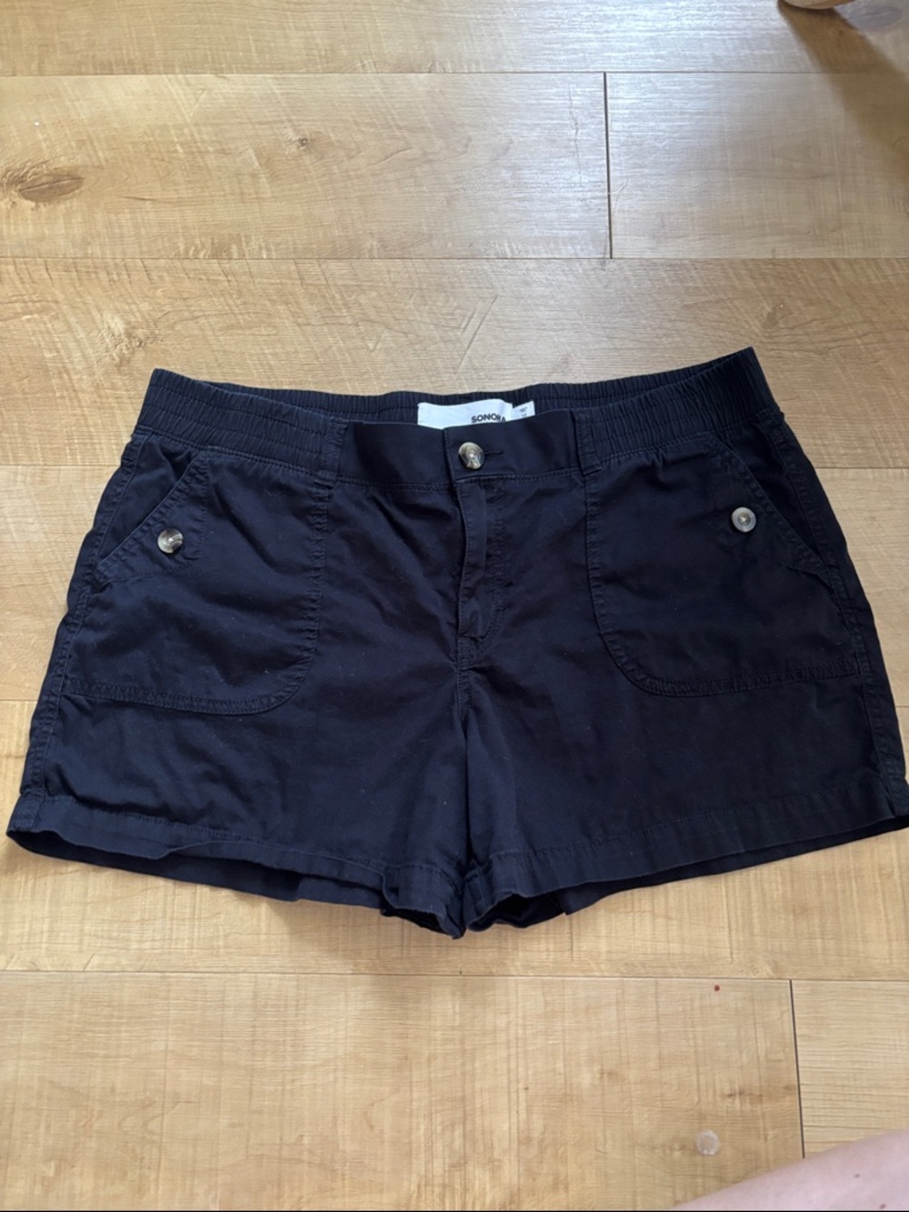 Sonoma Black High-Waist Utility Shorts